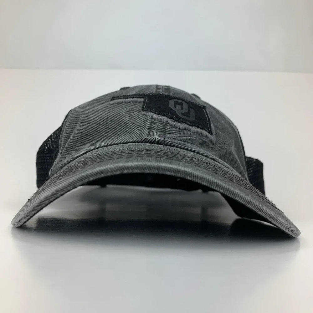OU Oklahoma Sooners Hat Faded Black Adjustable Snapback Mesh Baseball Cap TOW